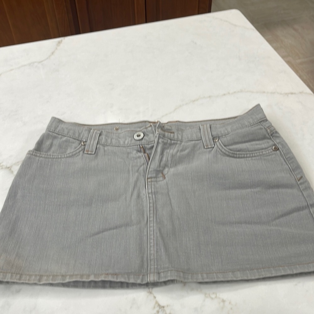 Street denim miniskirt with stretch